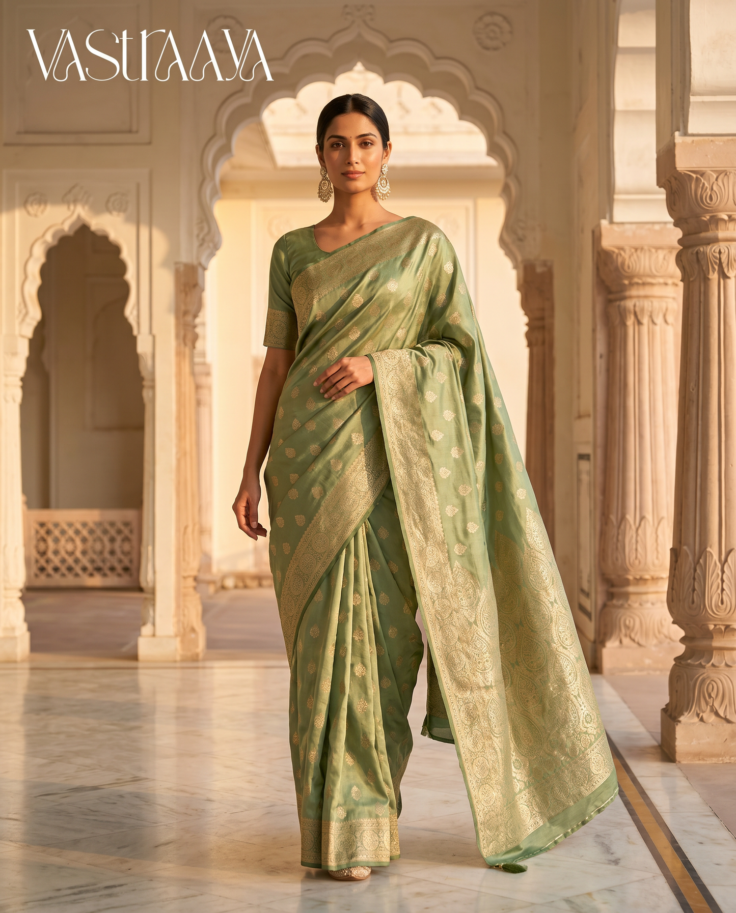 Sage Green Elegant Saree