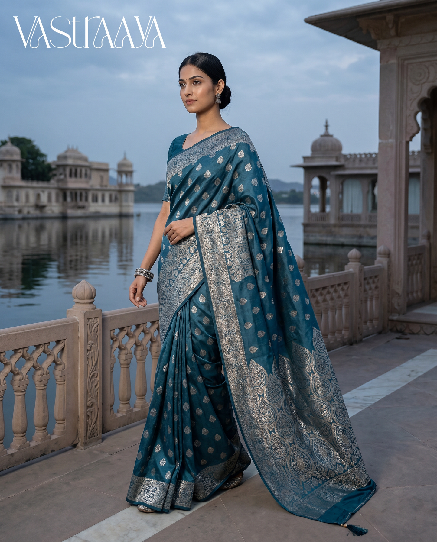 Royal Teal Silk Saree