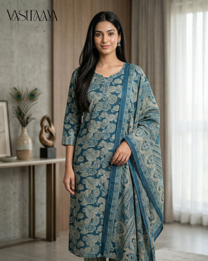 Modern-Traditional Kurta Pant Set 3pcs