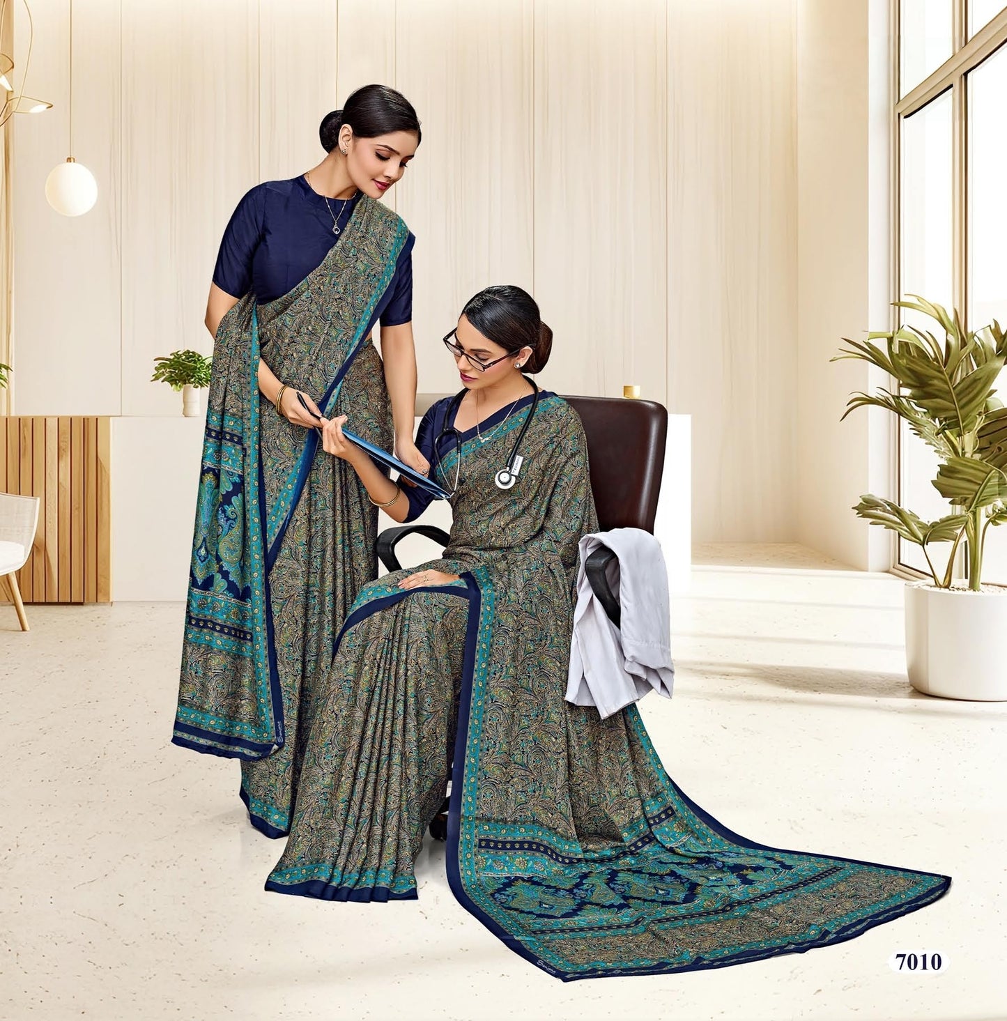 Corporate Uniform Saree: Effortless Elegance 7010