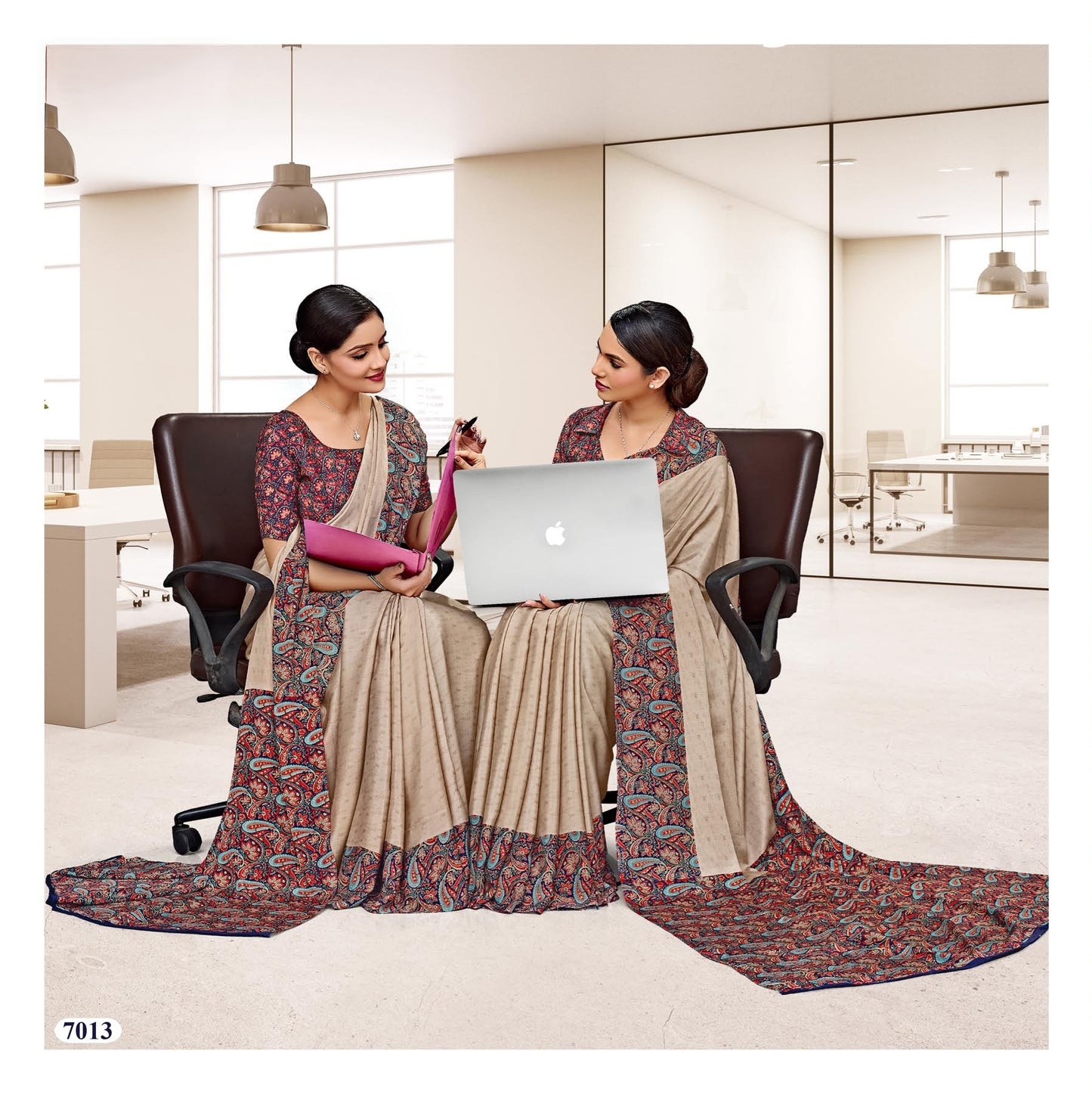 Corporate Uniform Saree: Effortless Elegance 7013