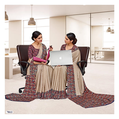 Corporate Uniform Saree: Effortless Elegance 7013
