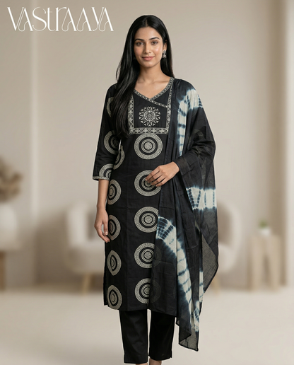 3-Piece Suit Set with Chikankari Work