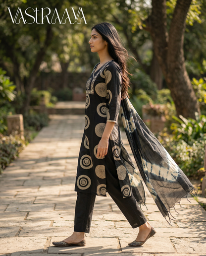 3-Piece Suit Set with Chikankari Work