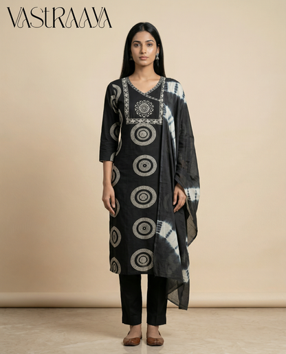 3-Piece Suit Set with Chikankari Work