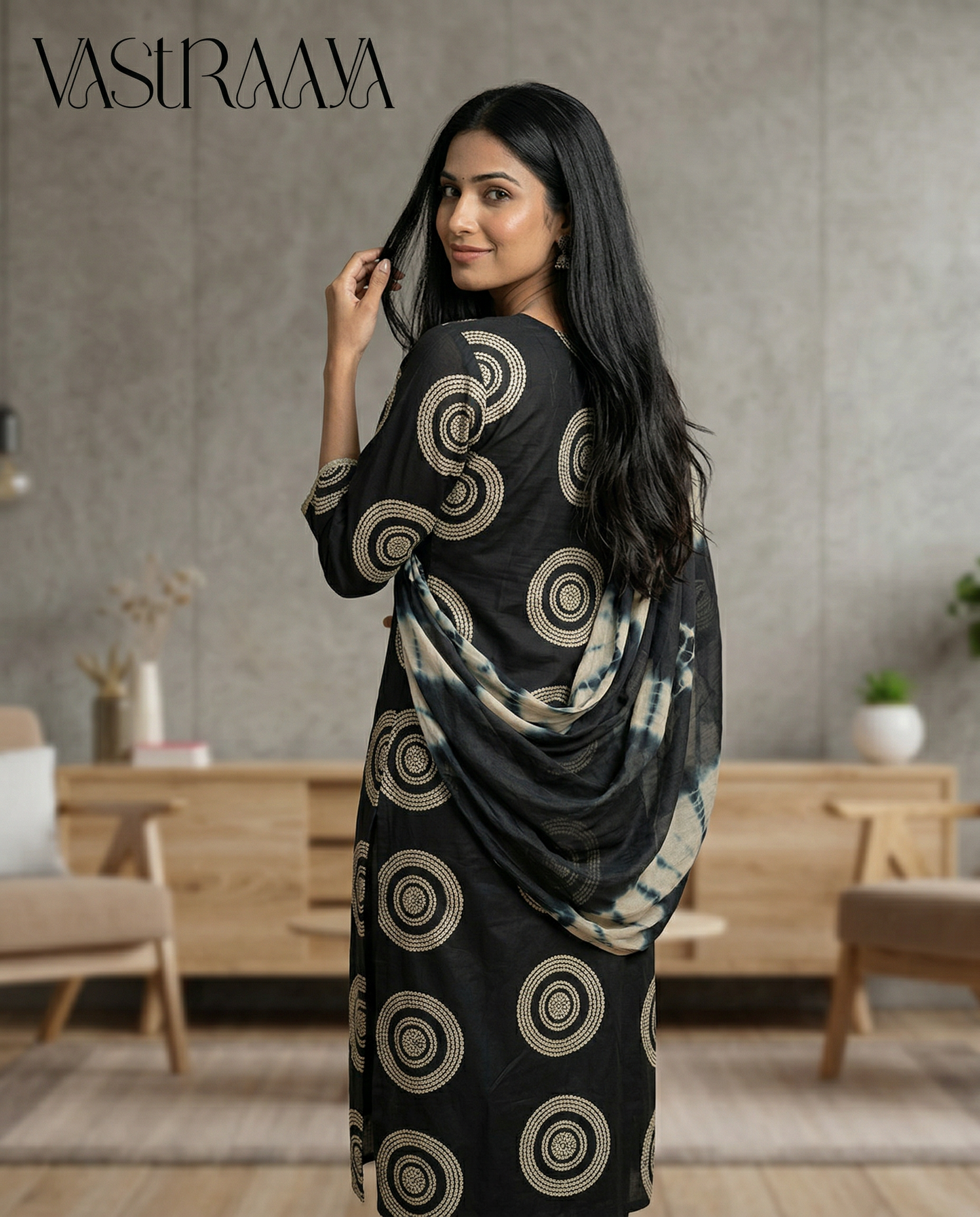 3-Piece Suit Set with Chikankari Work