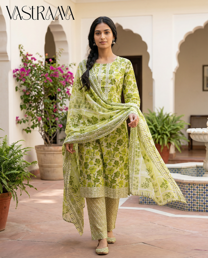 PURE JAIPURI COTTON 3 PIECE SUIT