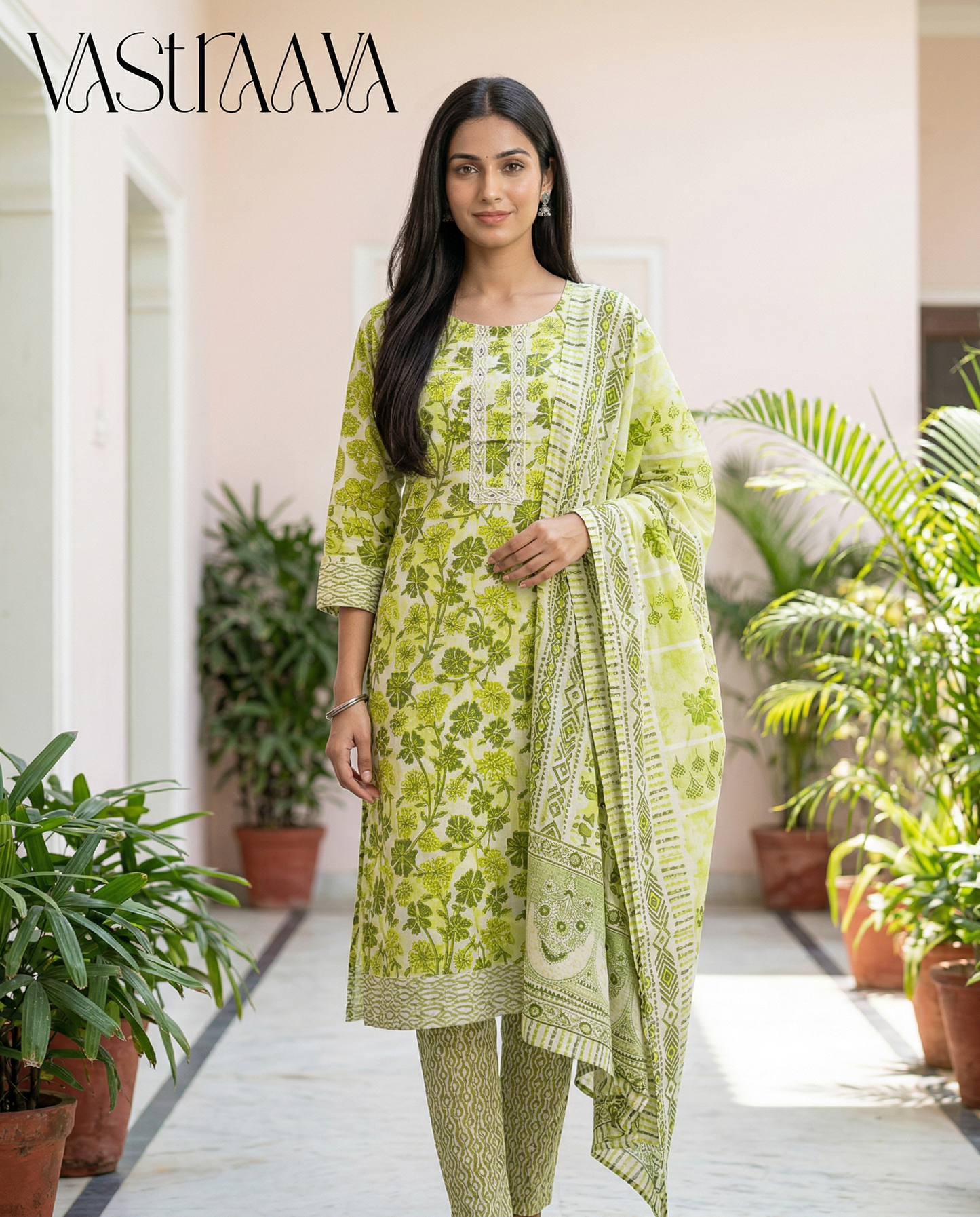 PURE JAIPURI COTTON 3 PIECE SUIT