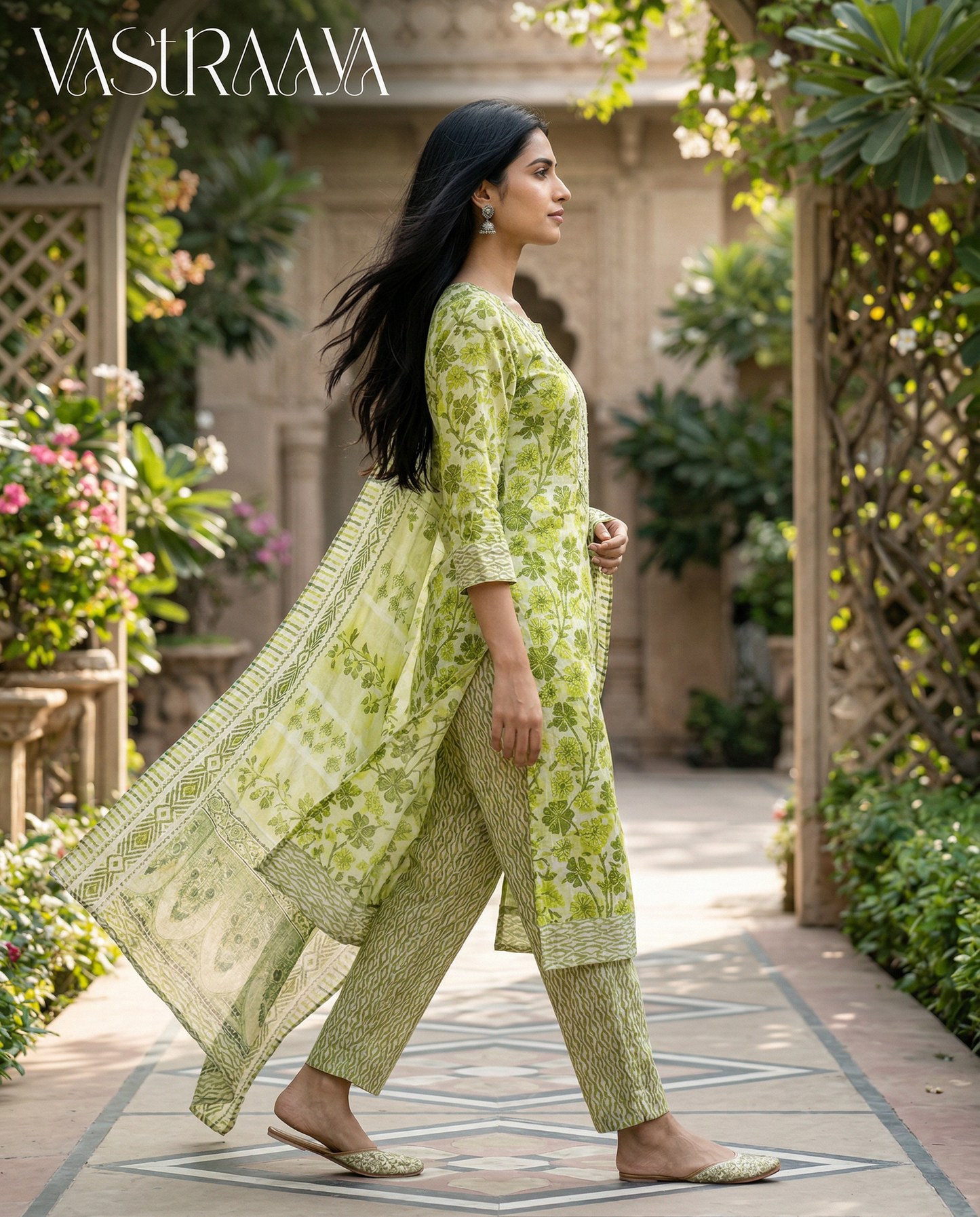 PURE JAIPURI COTTON 3 PIECE SUIT