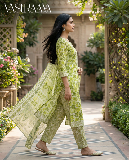 PURE JAIPURI COTTON 3 PIECE SUIT