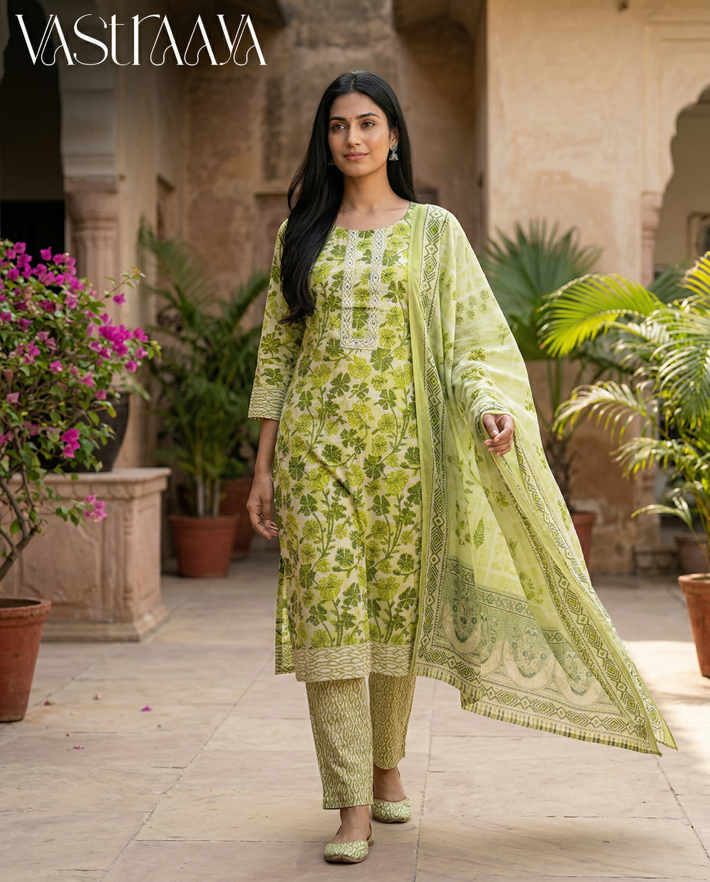 PURE JAIPURI COTTON 3 PIECE SUIT