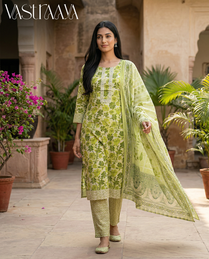 PURE JAIPURI COTTON 3 PIECE SUIT