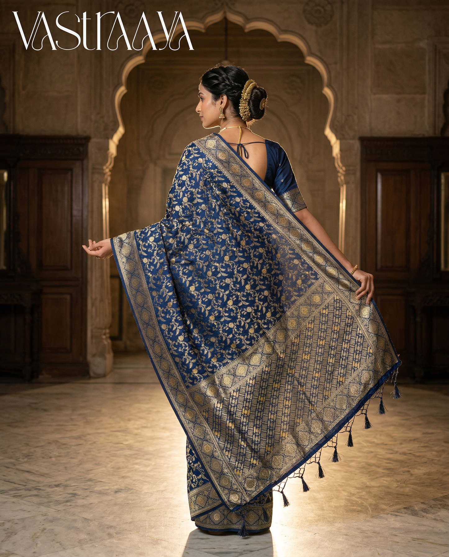 South Silk Saree Royal Blue