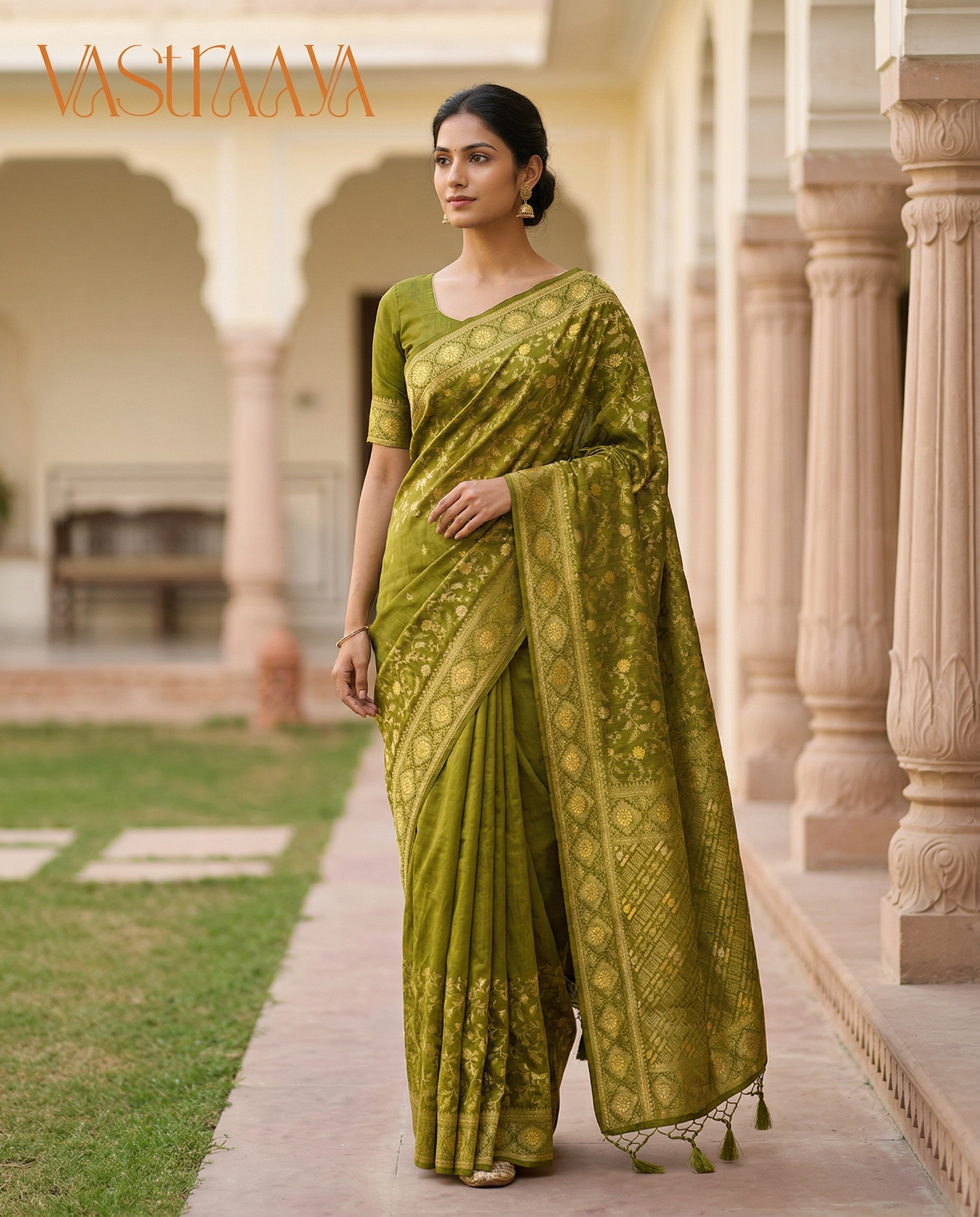 South Silk Saree GREEN ZARI