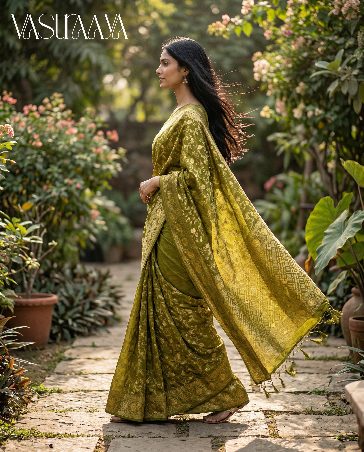 South Silk Saree GREEN ZARI