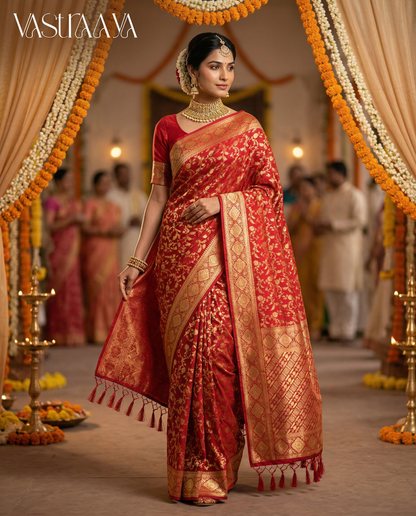 South Silk Saree Classic Red
