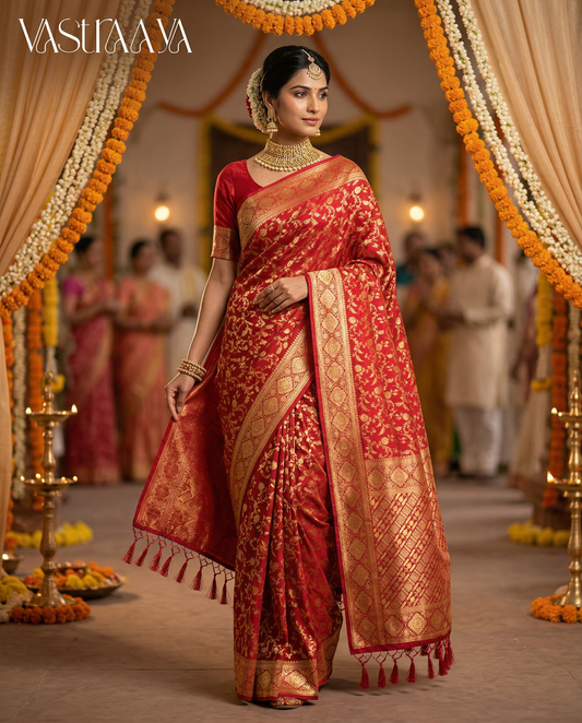 South Silk Saree Classic Red