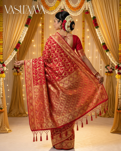 South Silk Saree Classic Red