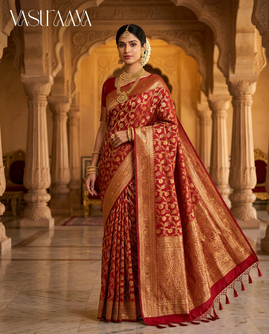 South Silk Bridal Red Saree