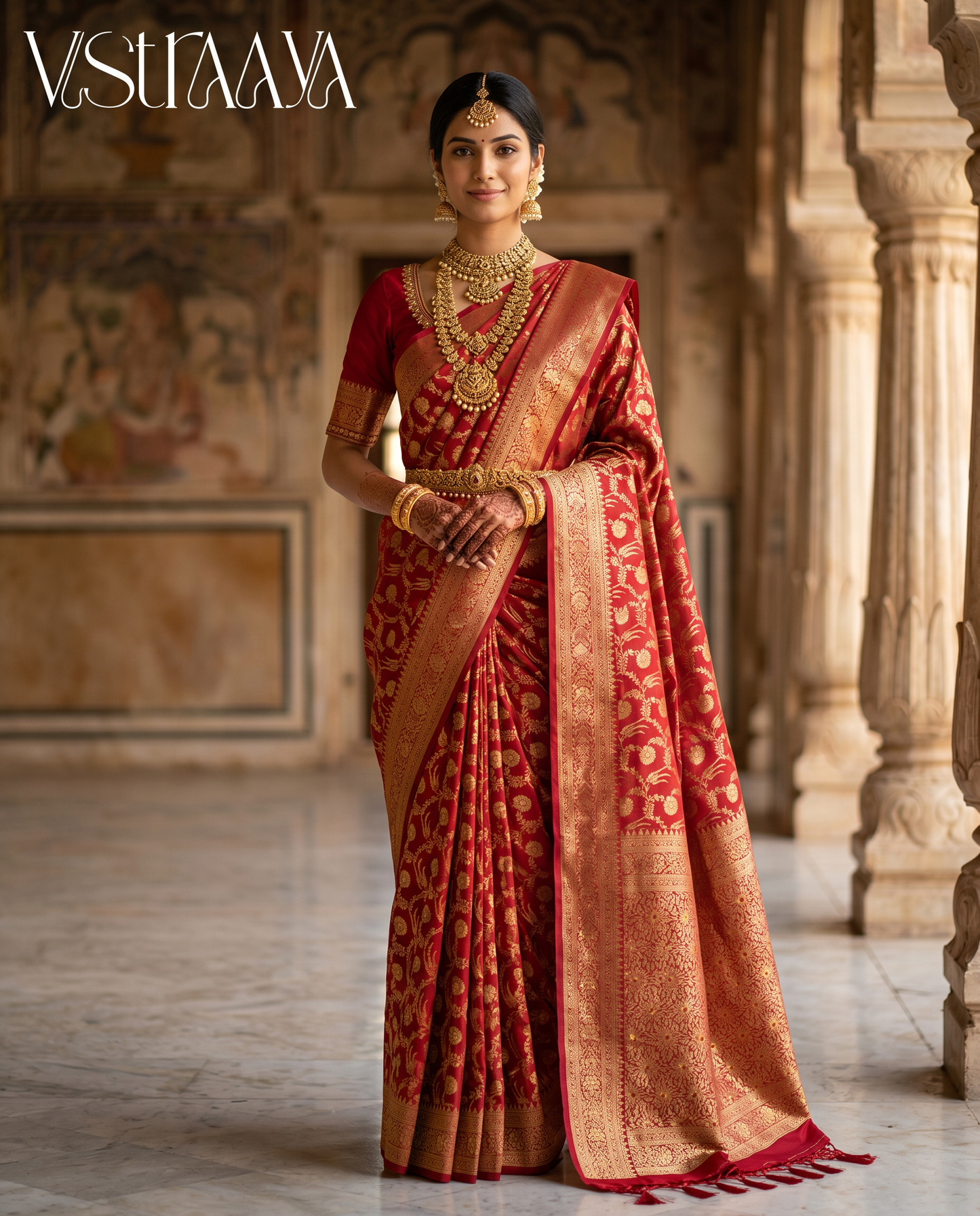 South Silk Bridal Red Saree