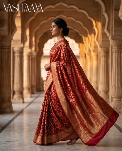 South Silk Bridal Red Saree