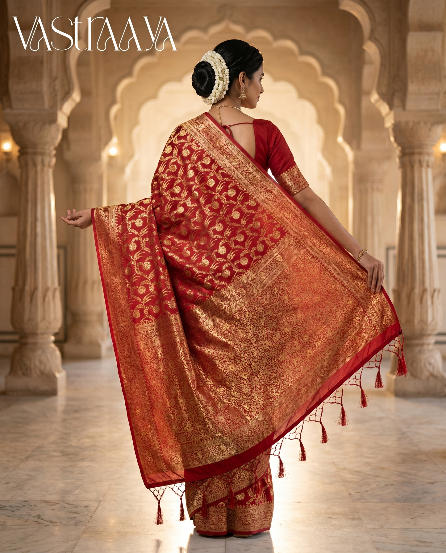 South Silk Bridal Red Saree