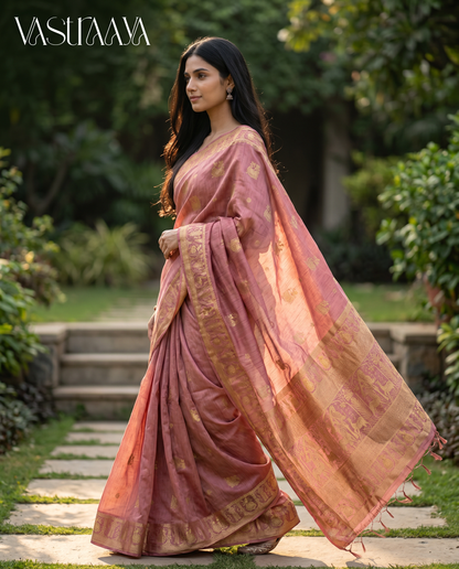 South Silk Soft Pink Saree