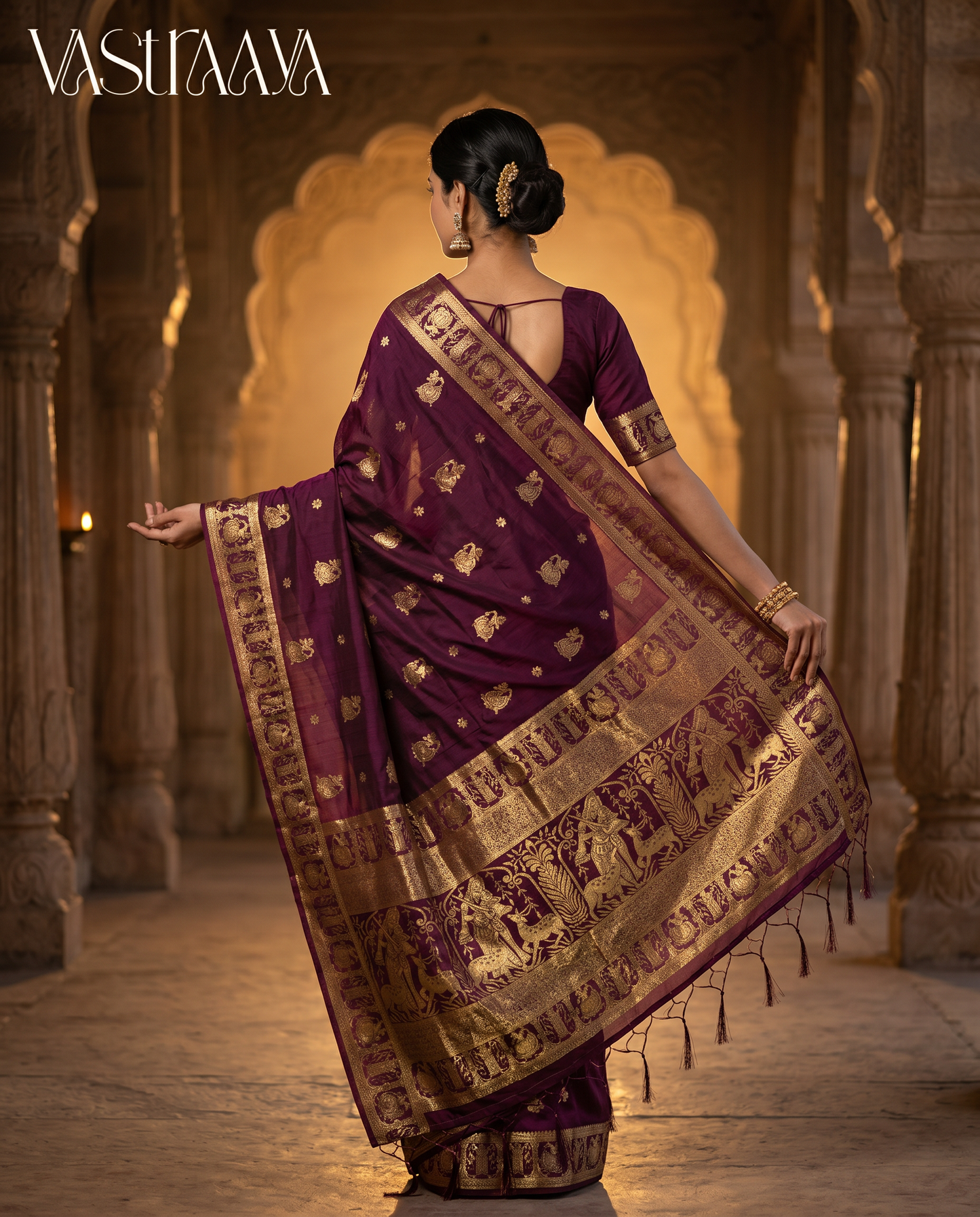 South Silk Deep Wine Saree