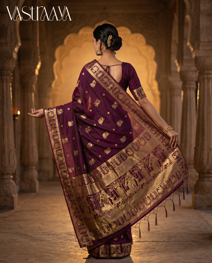 South Silk Deep Wine Saree