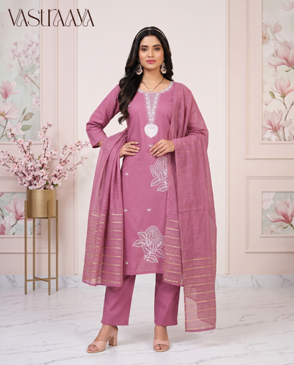 Blush Pink Embroidered Kurta Set