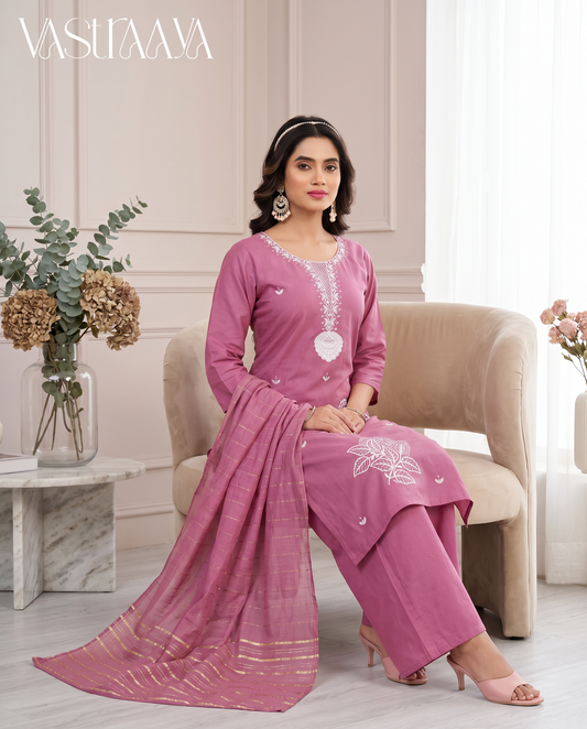 Blush Pink Embroidered Kurta Set