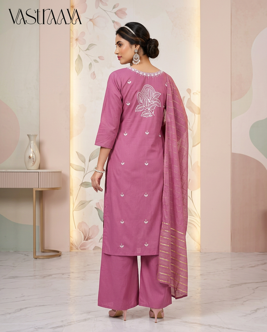 Blush Pink Embroidered Kurta Set