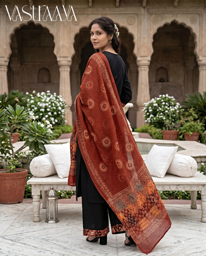 Classic Black & Rust Ethnic Kurta Set