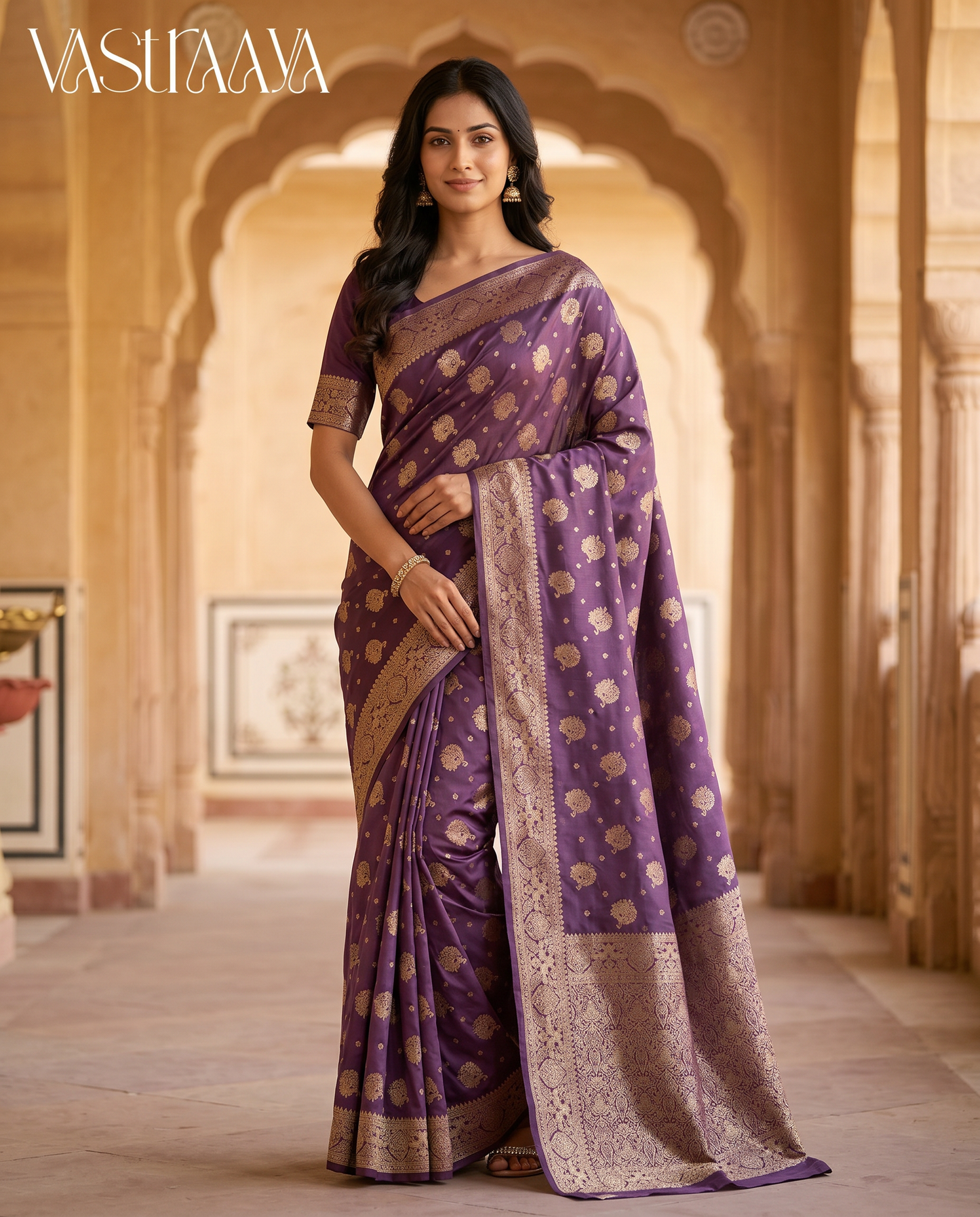 Royal Orchid Silk Saree