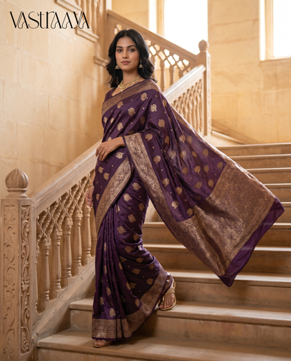 Royal Orchid Silk Saree