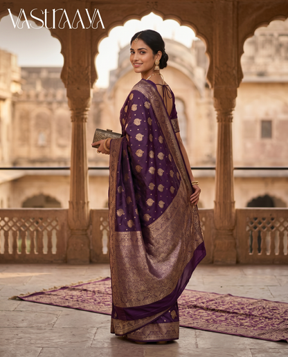 Royal Orchid Silk Saree