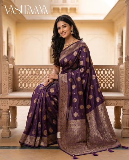 Royal Orchid Silk Saree