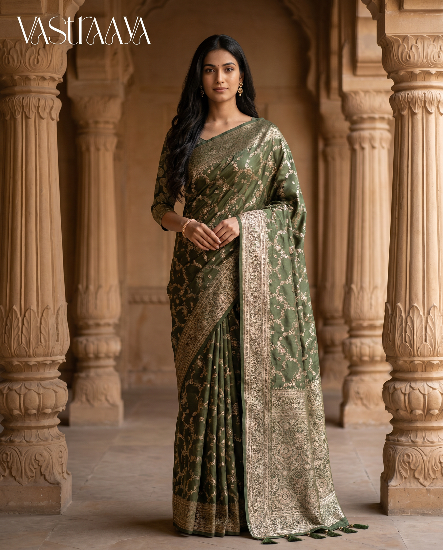 Royal Olive Saree