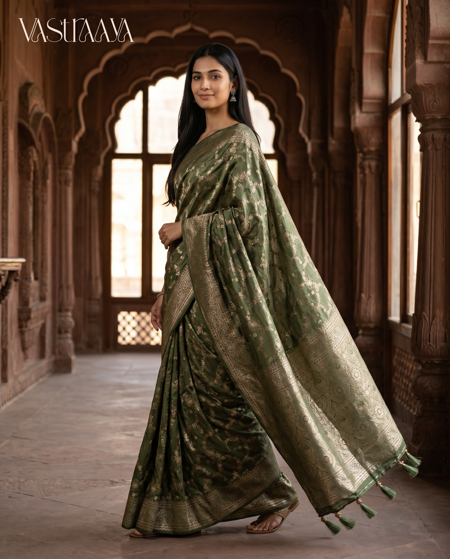 Royal Olive Saree