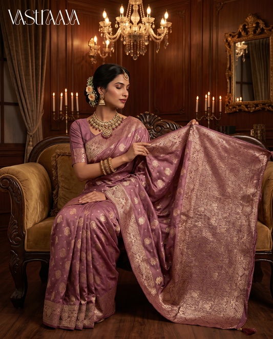Dusty Rose Silk Saree