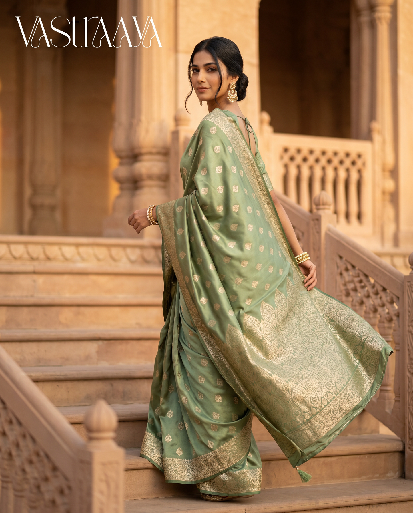 Sage Green Elegant Saree