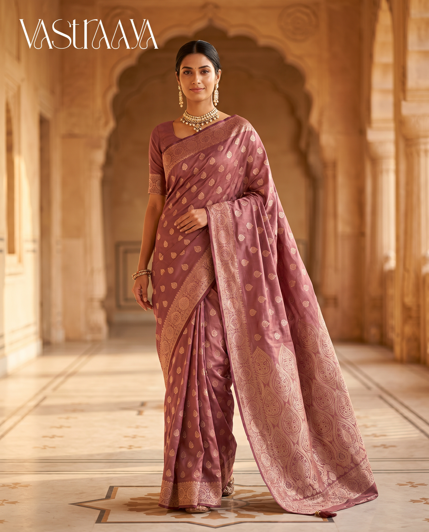 Rose Mauve Silk Saree