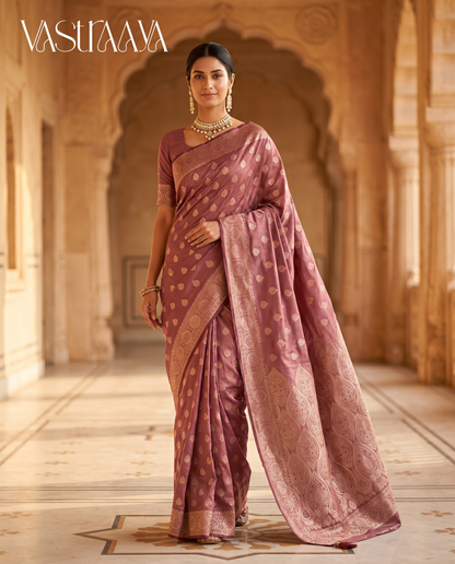 Rose Mauve Silk Saree