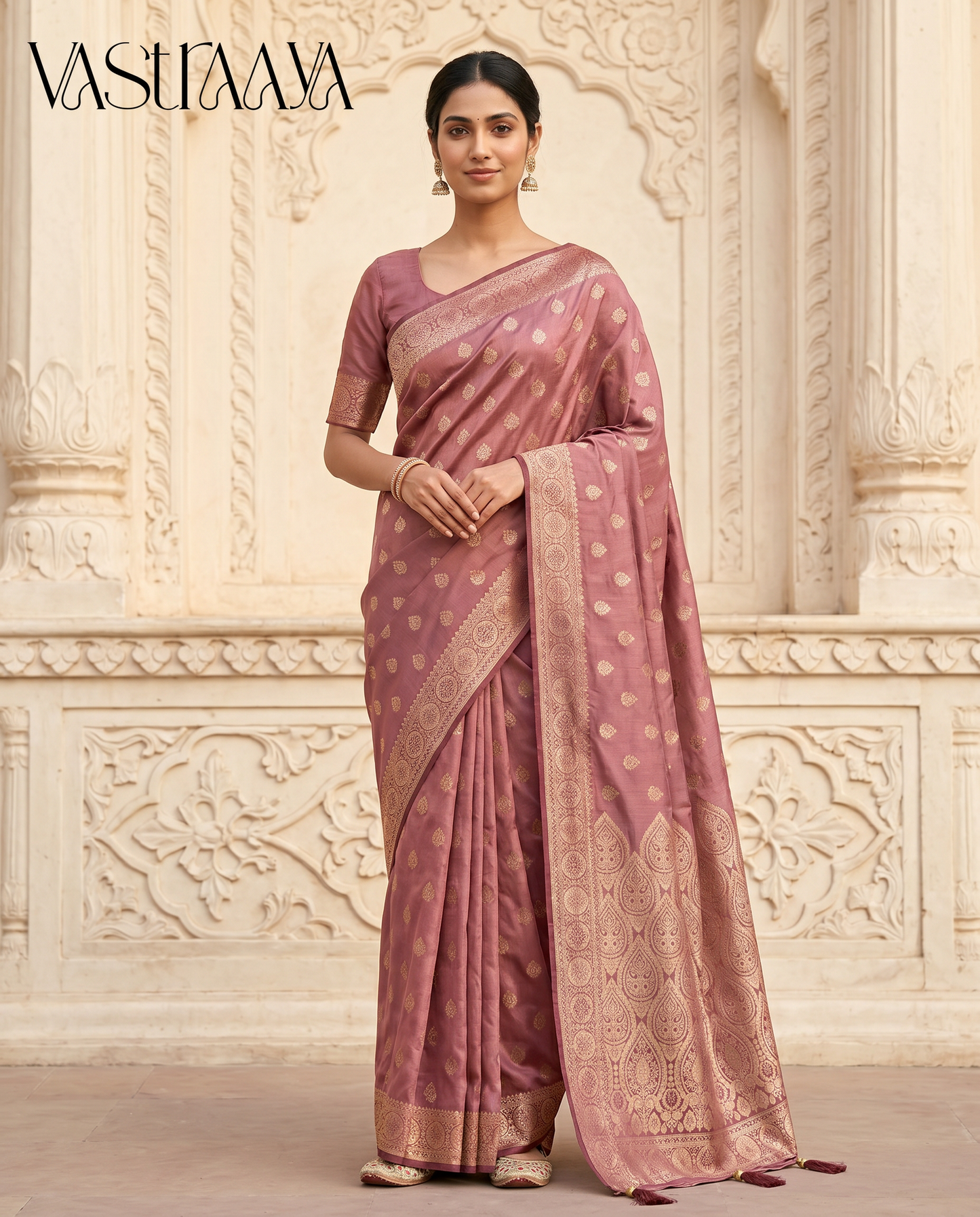 Rose Mauve Silk Saree