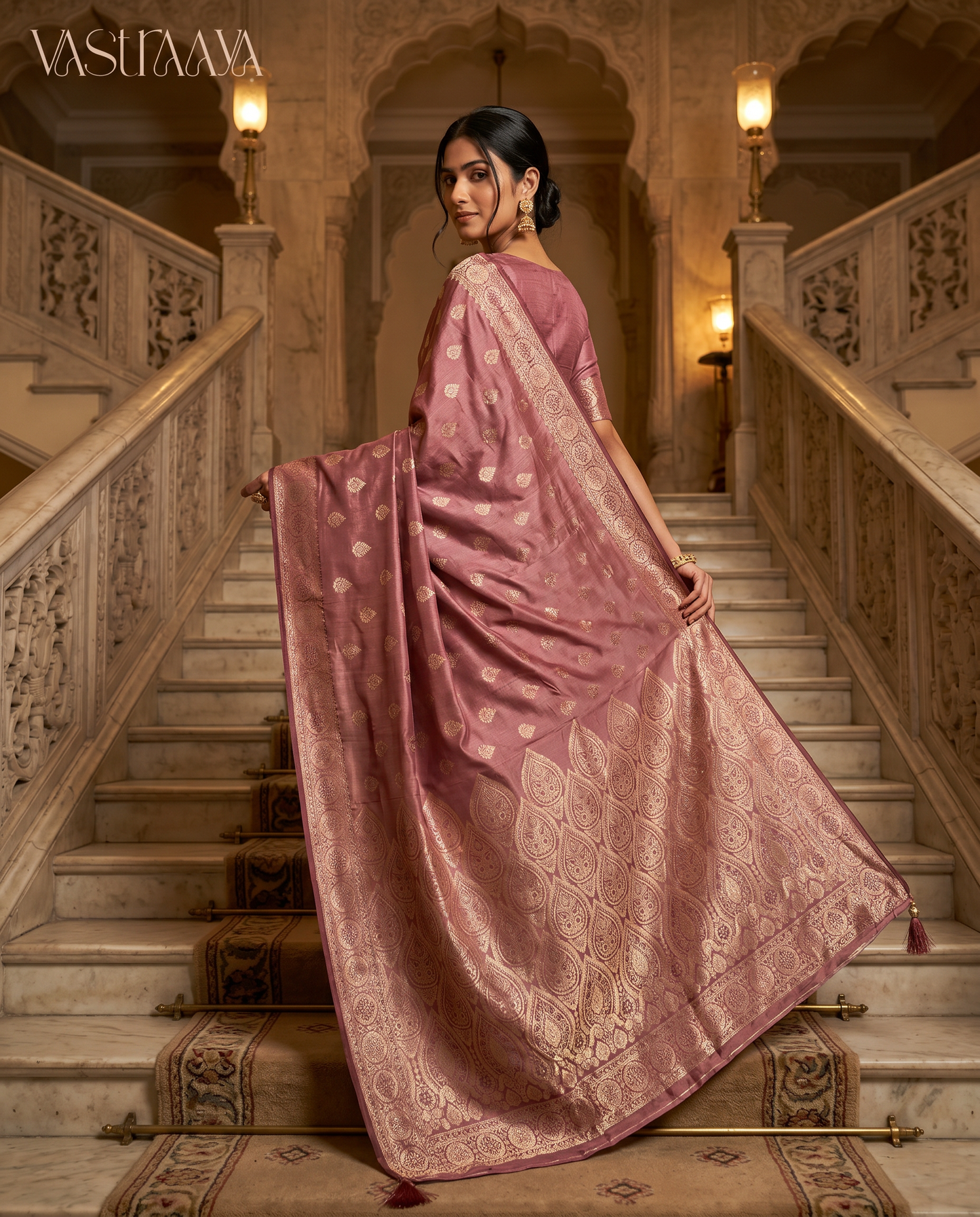 Rose Mauve Silk Saree