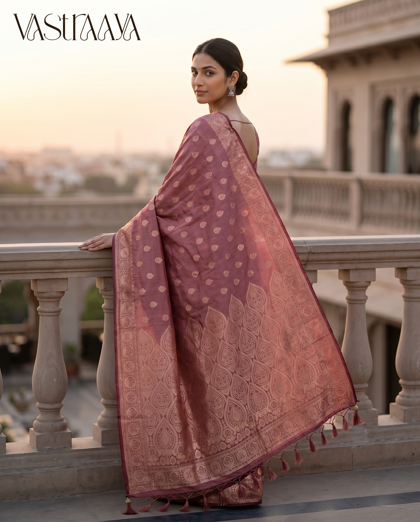 Rose Mauve Silk Saree