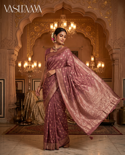 Rose Mauve Silk Saree
