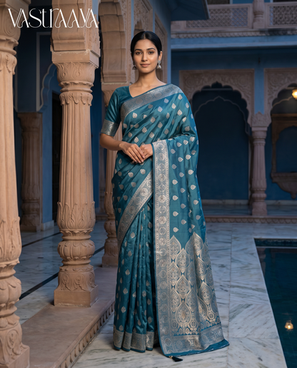 Royal Teal Silk Saree