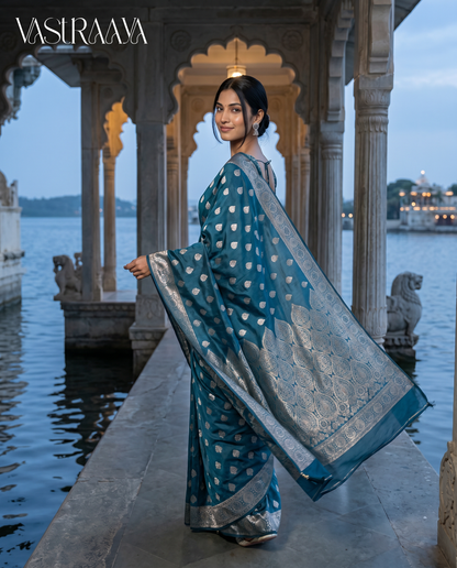 Royal Teal Silk Saree