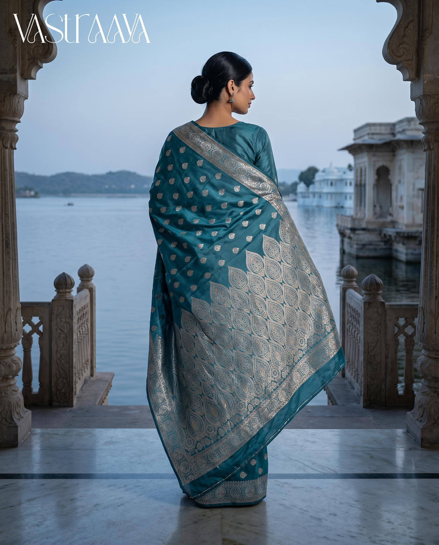 Royal Teal Silk Saree
